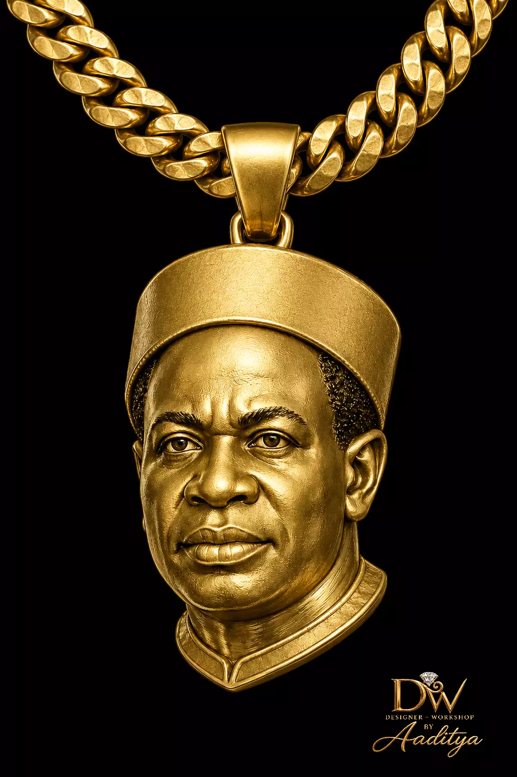 Kwame Nkrumah Portrait Pendant 3D print model