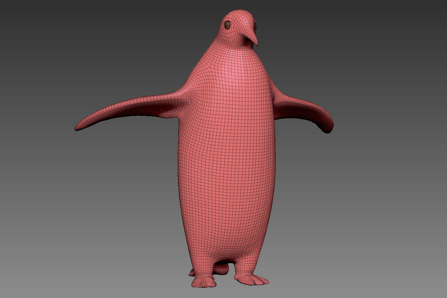 Penguin base mesh for Zbrush 3D model_4