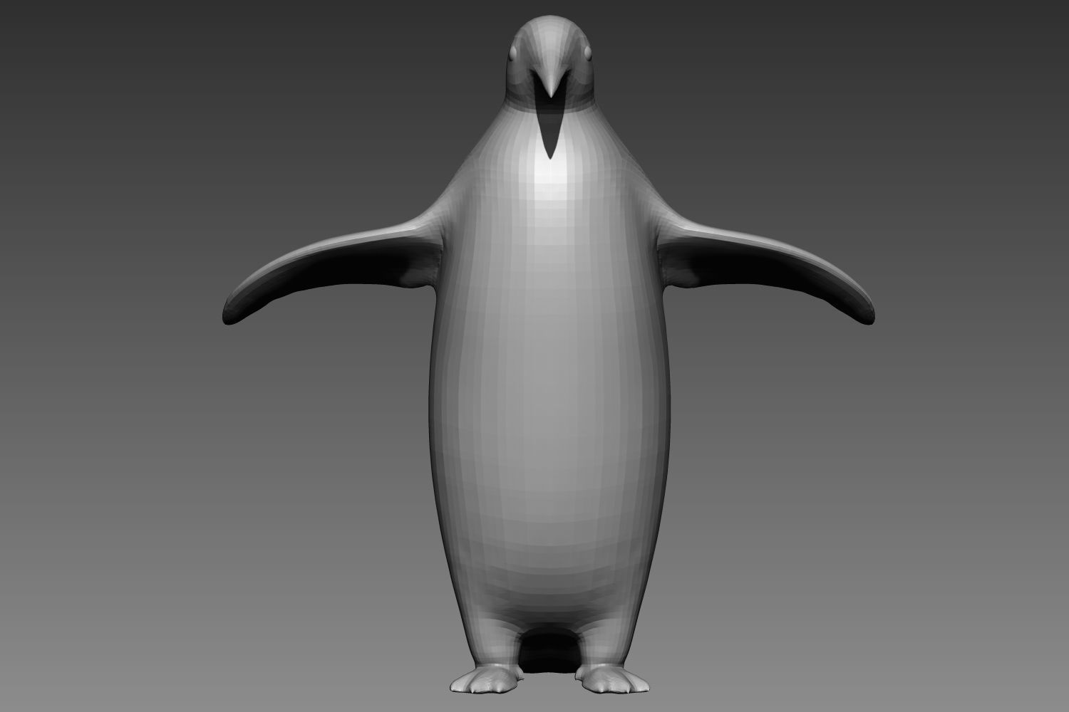 Penguin base mesh for Zbrush 3D model_2