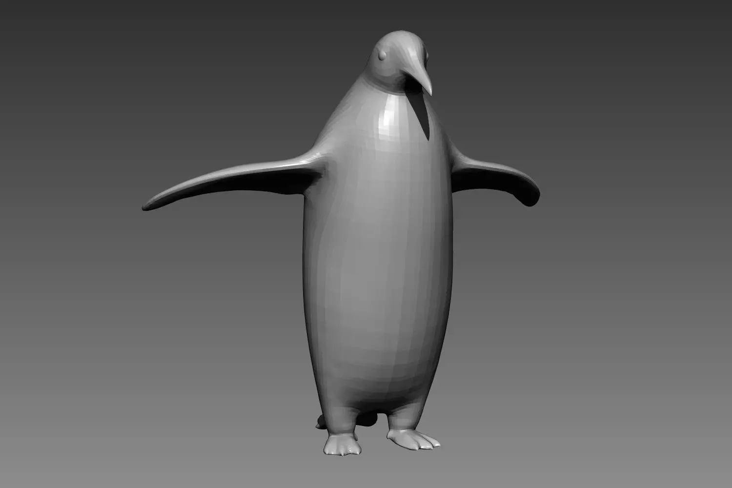 Penguin base mesh for Zbrush 3D model_0