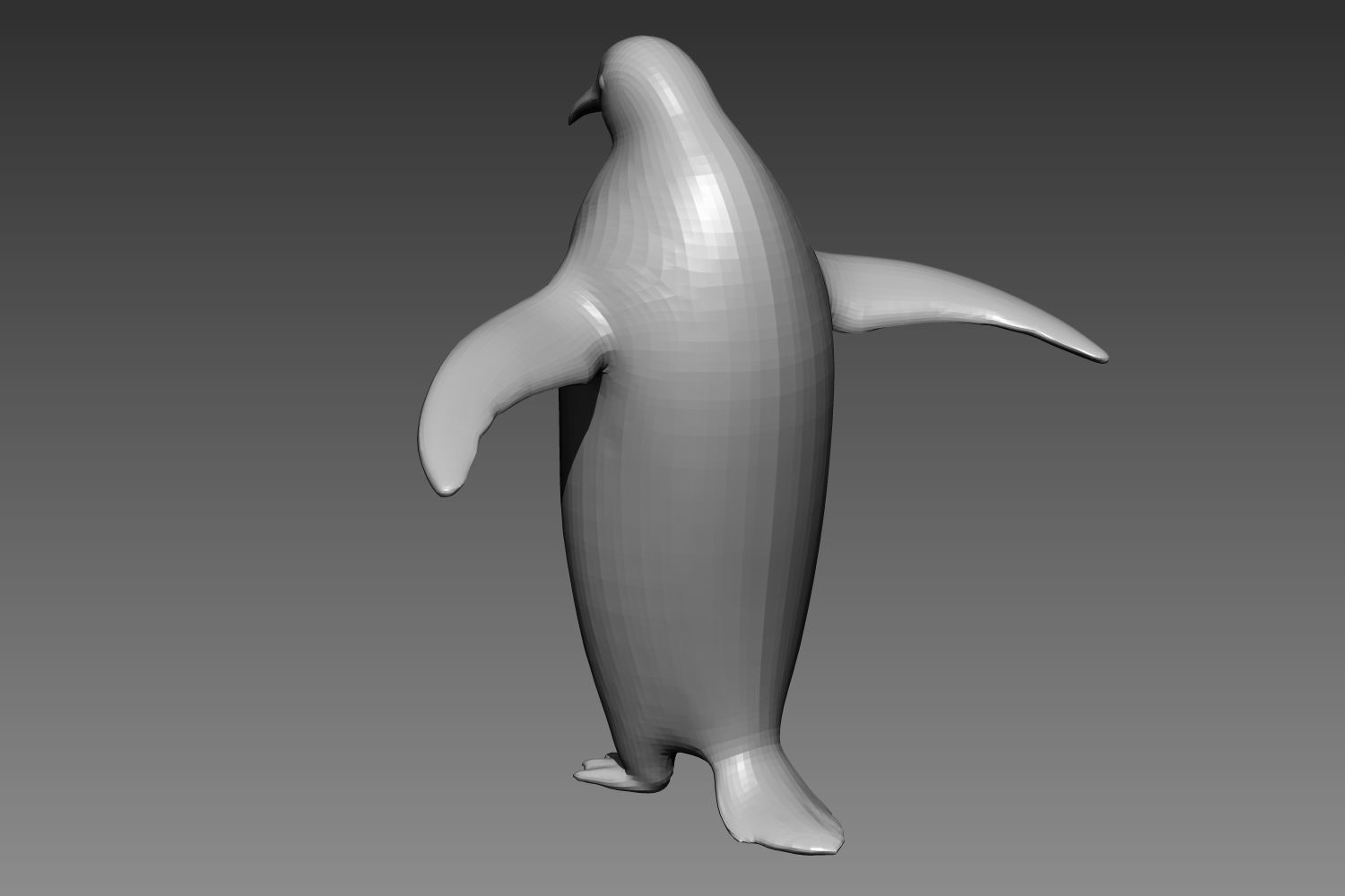 Penguin base mesh for Zbrush 3D model_3