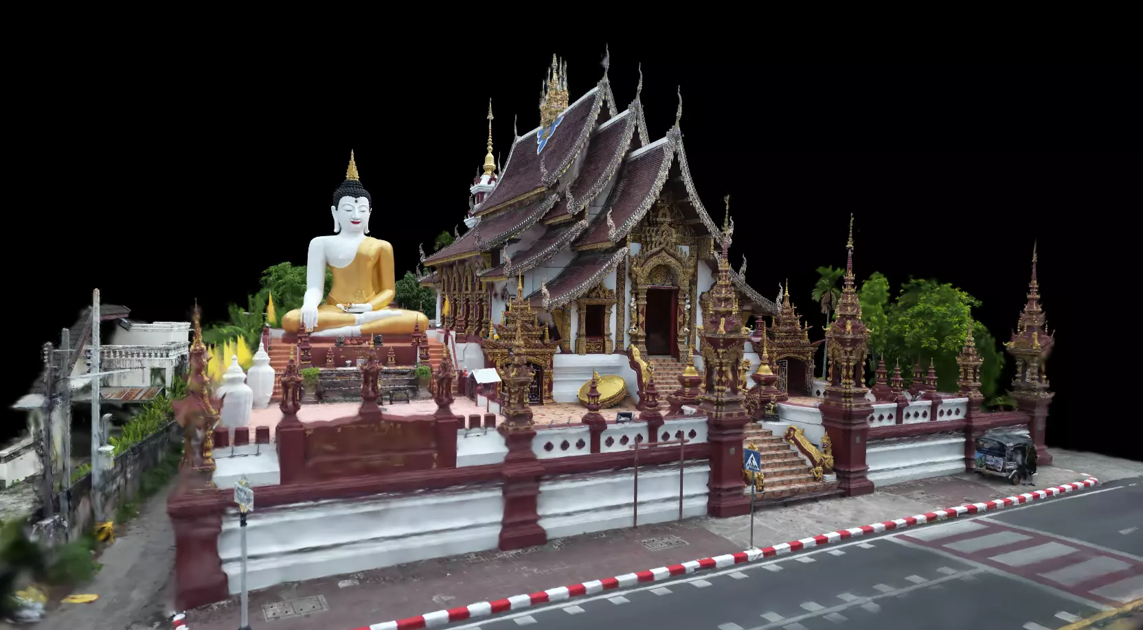 Thai Buddhist Temple Wat Game-Ready 3D Model 3D model