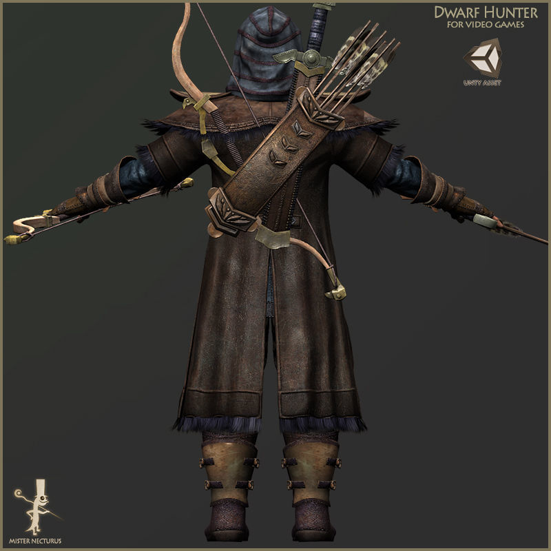 Dwarves Warriors Light Version Low-poly 3D model_21