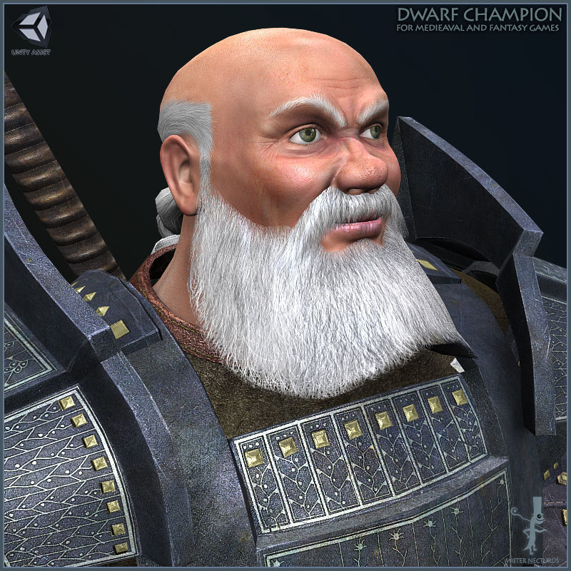 Dwarves Warriors Light Version Low-poly 3D model_19