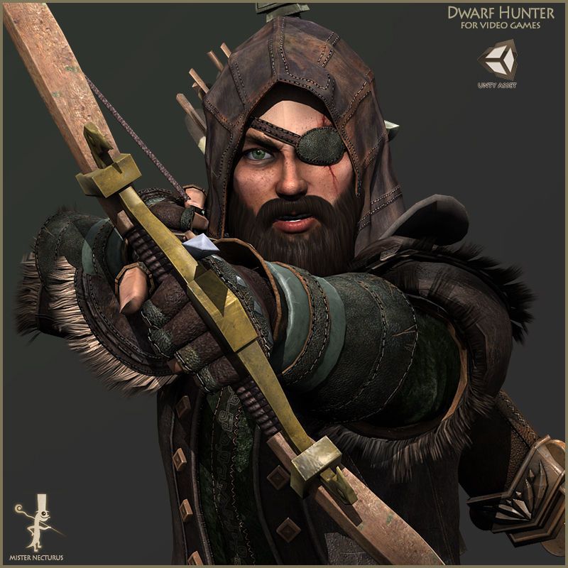 Dwarves Warriors Light Version Low-poly 3D model_18