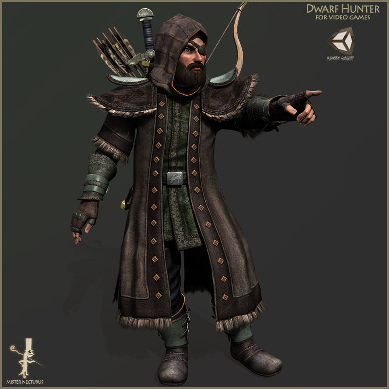 Dwarves Warriors Light Version Low-poly 3D model_25