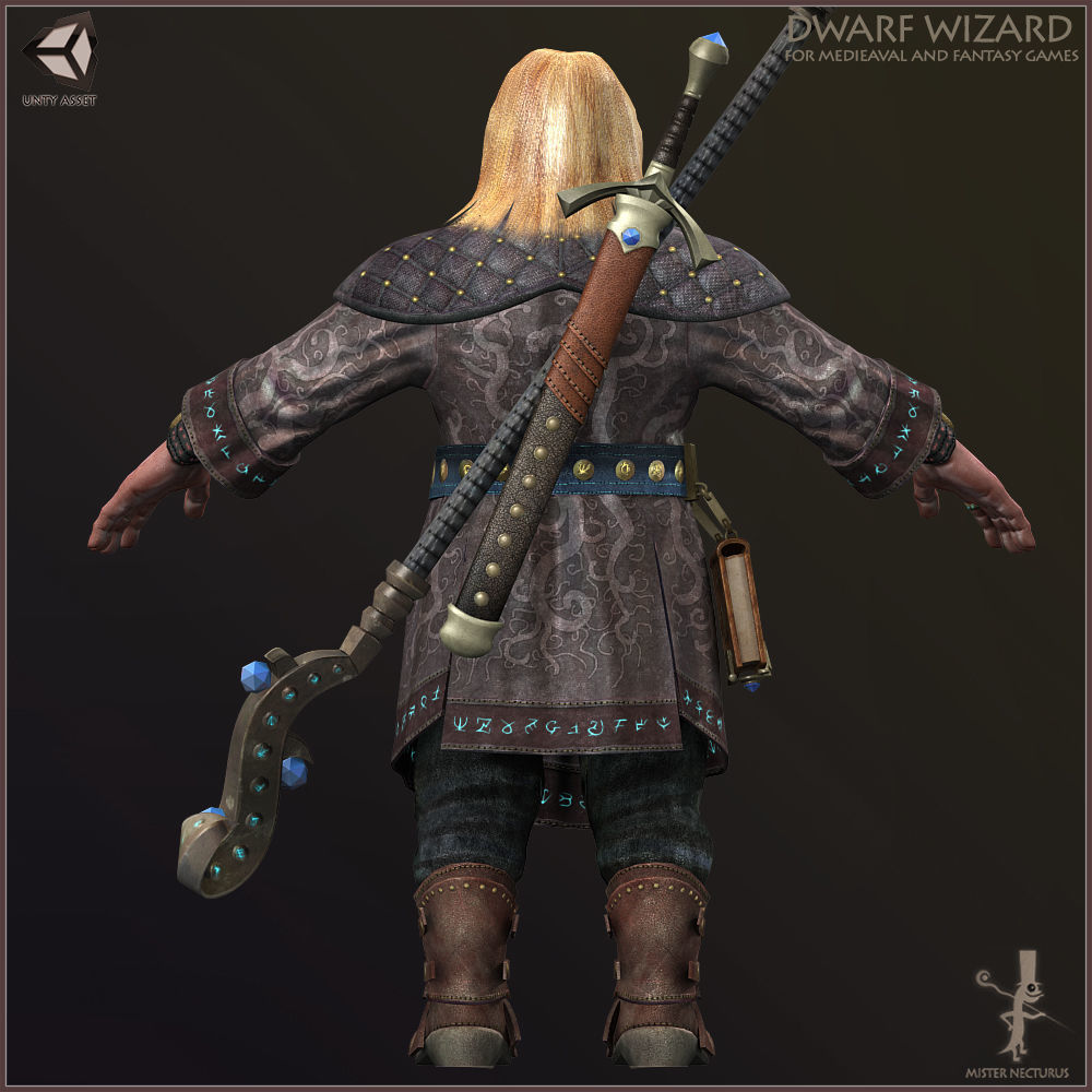 Dwarves Warriors Light Version Low-poly 3D model_29