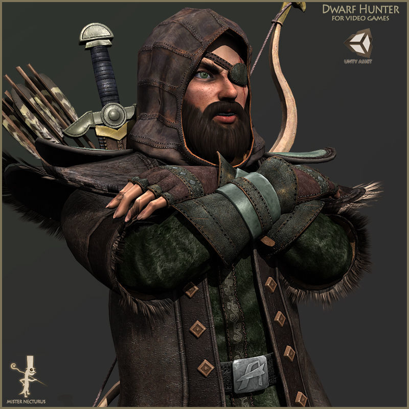 Dwarves Warriors Light Version Low-poly 3D model_26