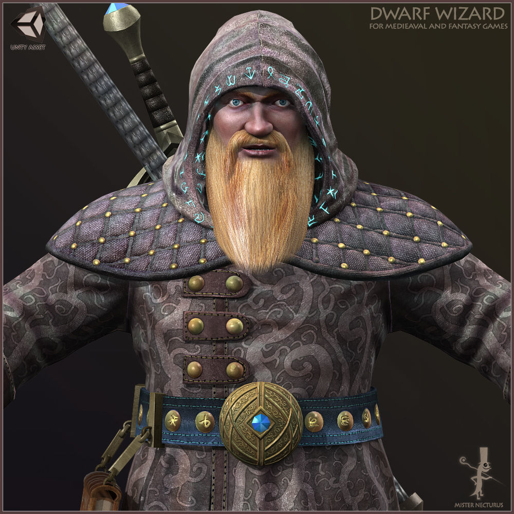 Dwarves Warriors Light Version Low-poly 3D model_32