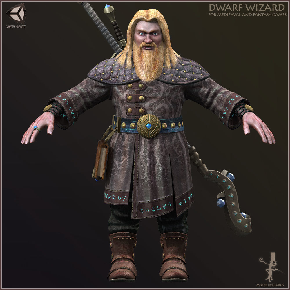 Dwarves Warriors Light Version Low-poly 3D model_30