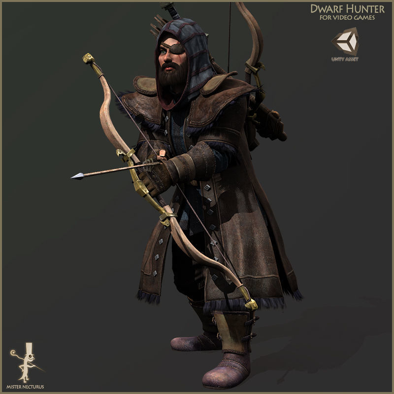 Dwarves Warriors Light Version Low-poly 3D model_24