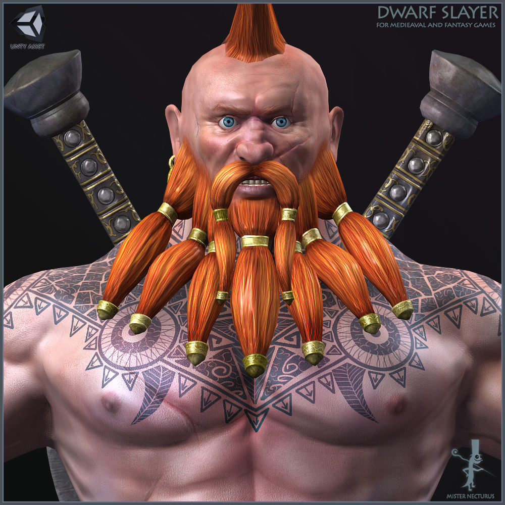 Dwarves Warriors Light Version Low-poly 3D model_43