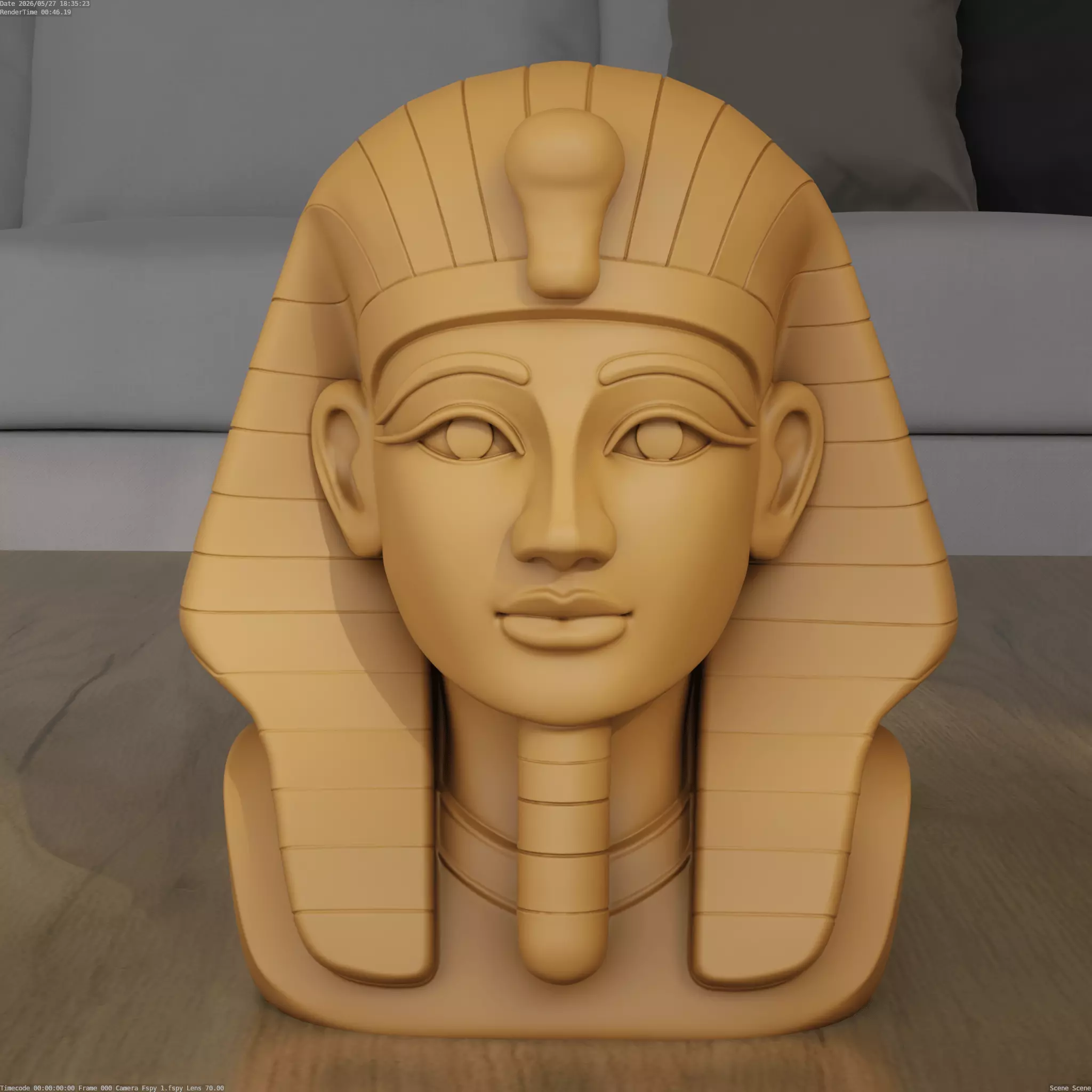 Egyptian Pharaoh STL 3D Model Cute King Tut Bust for Printing 3D print model