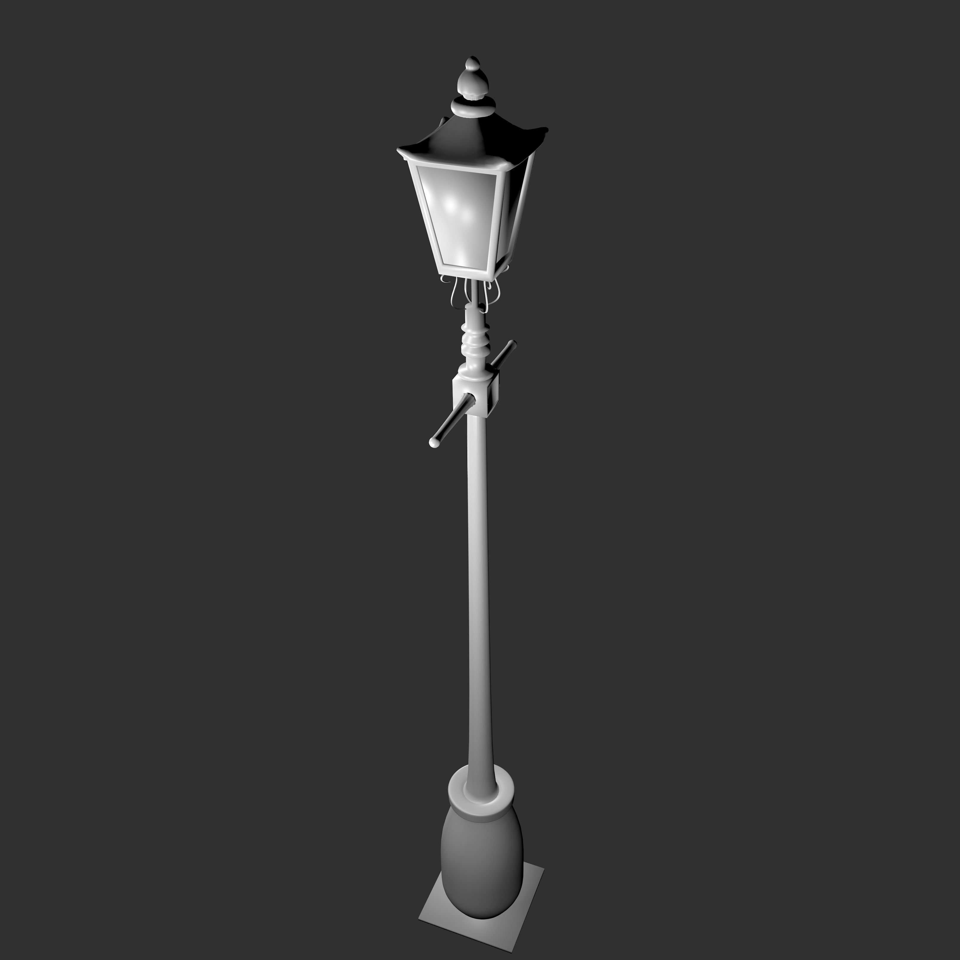 Victorian street light 3D model_3