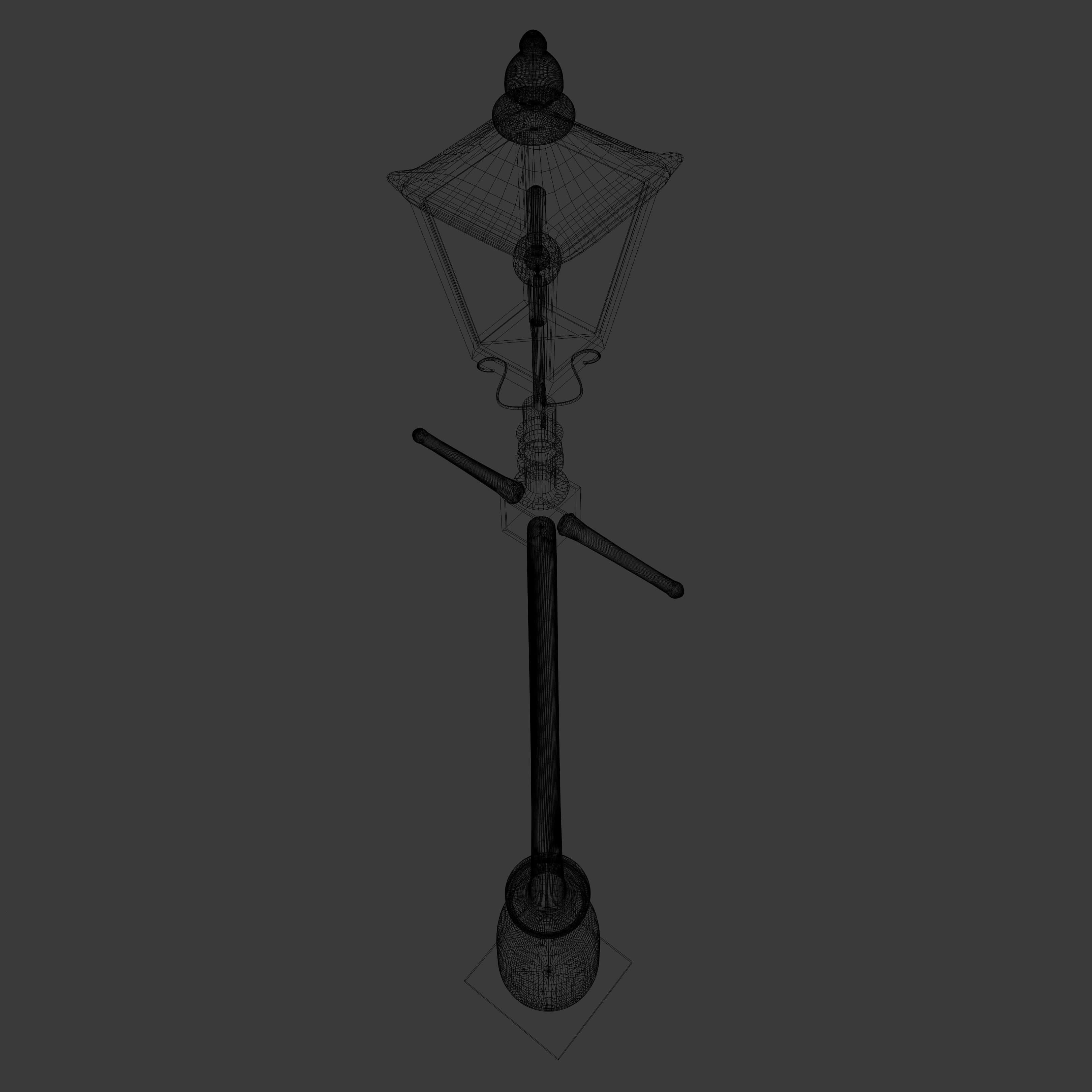Victorian street light 3D model_10