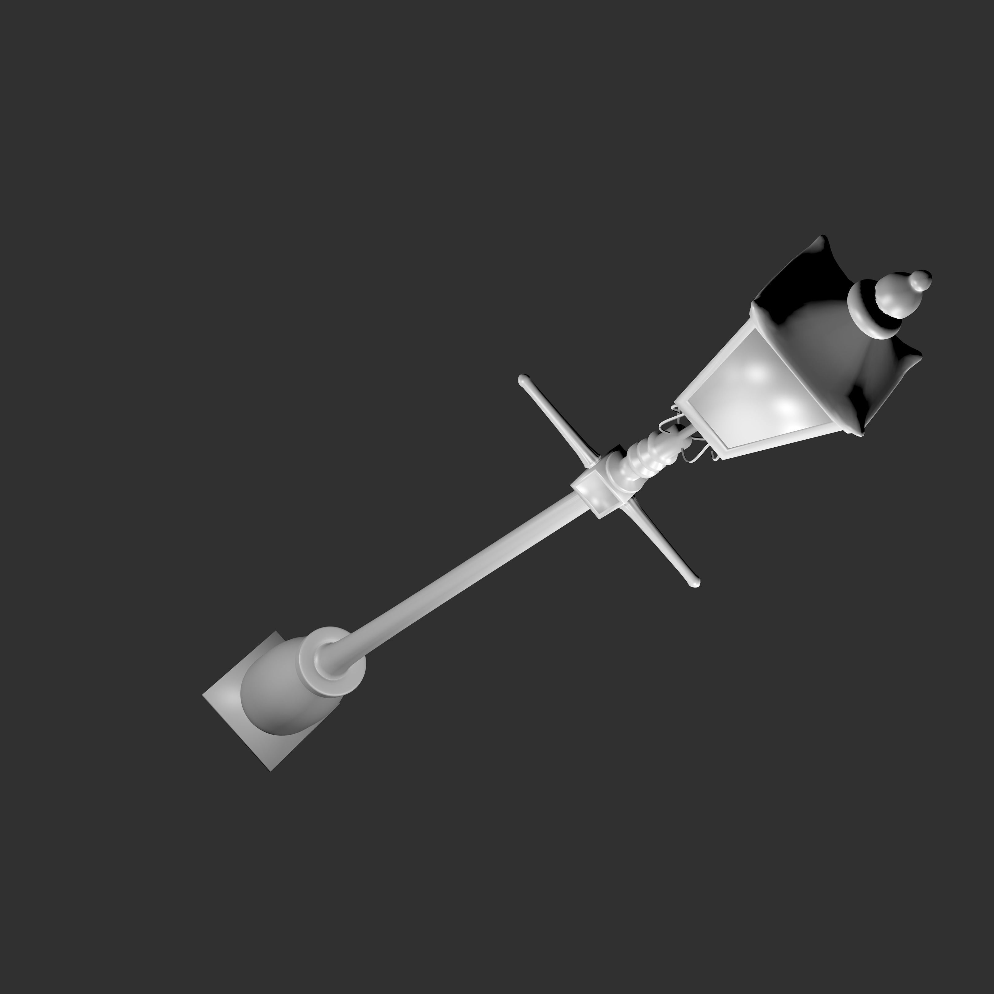 Victorian street light 3D model_0