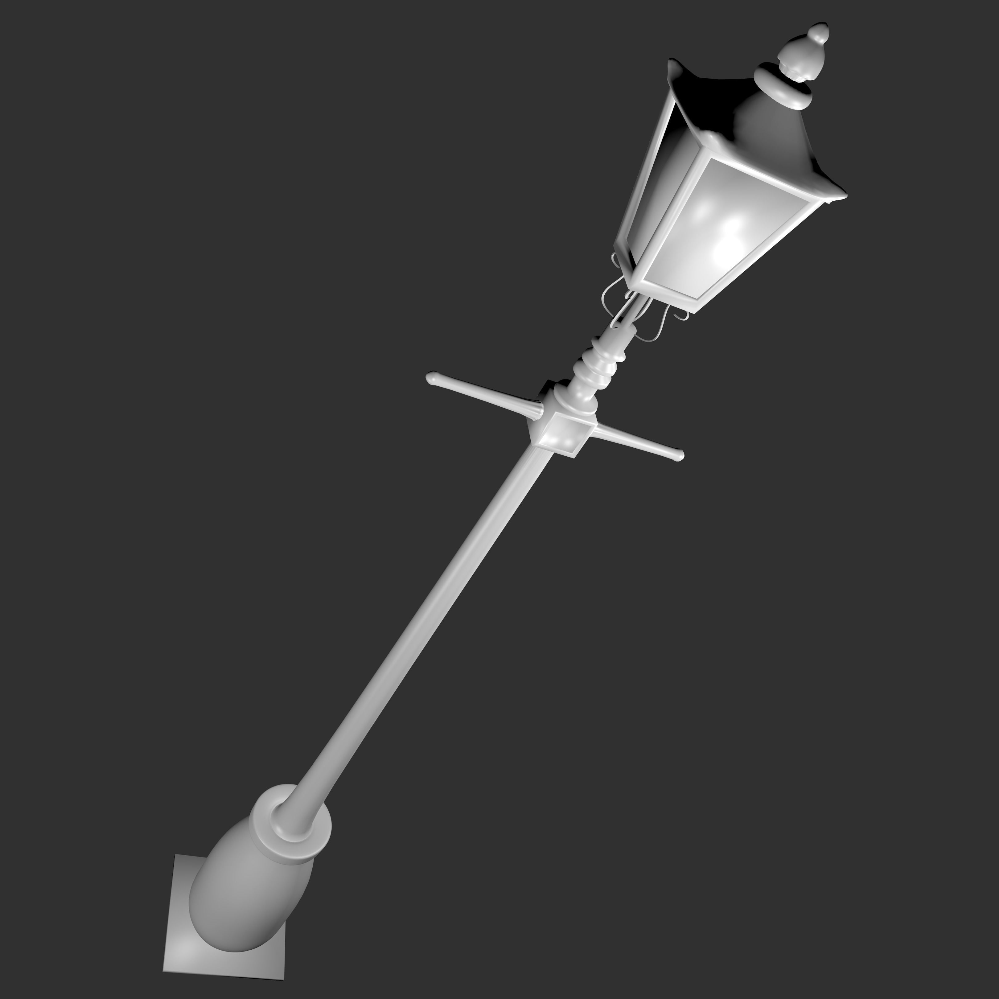 Victorian street light 3D model_4