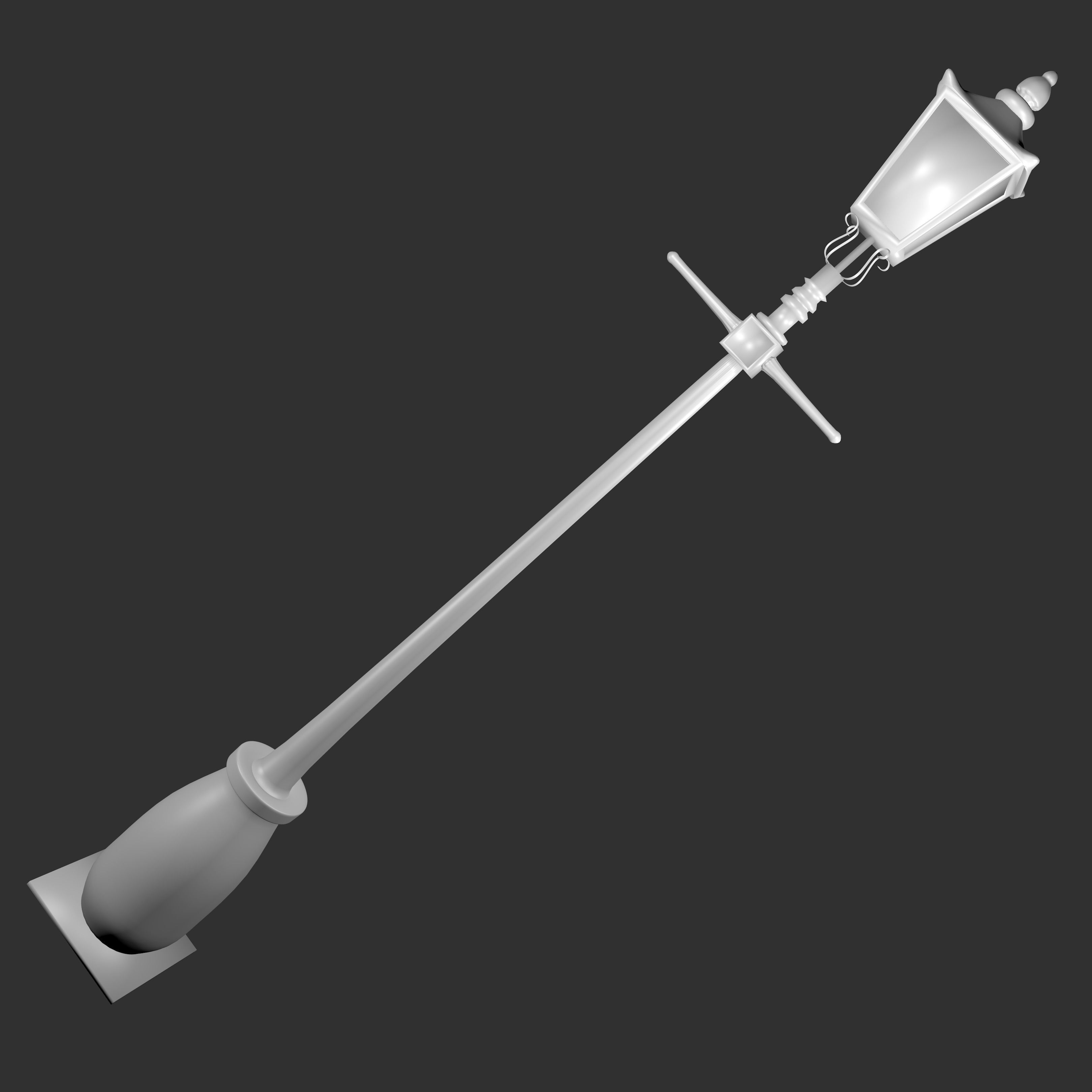 Victorian street light 3D model_6