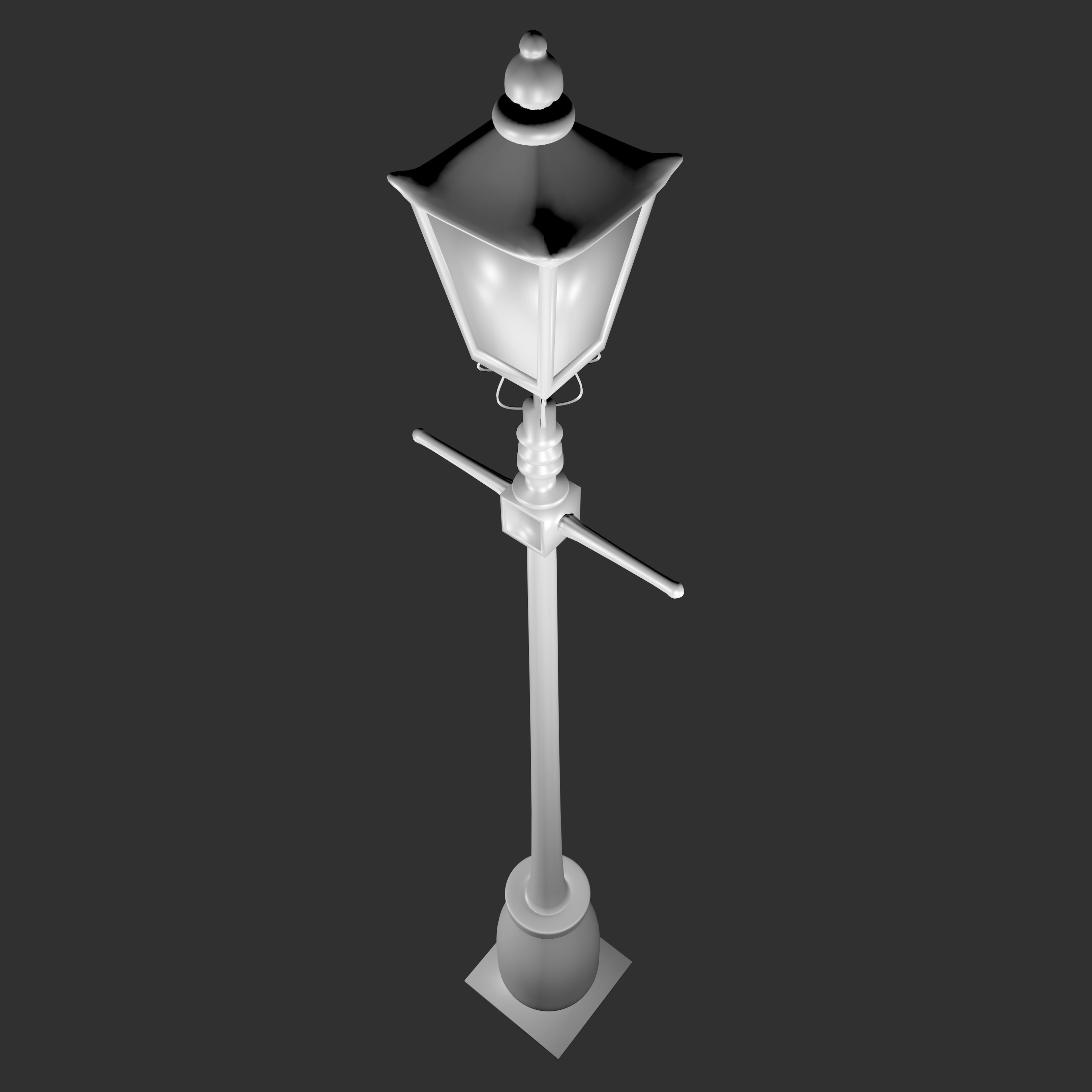 Victorian street light 3D model_5