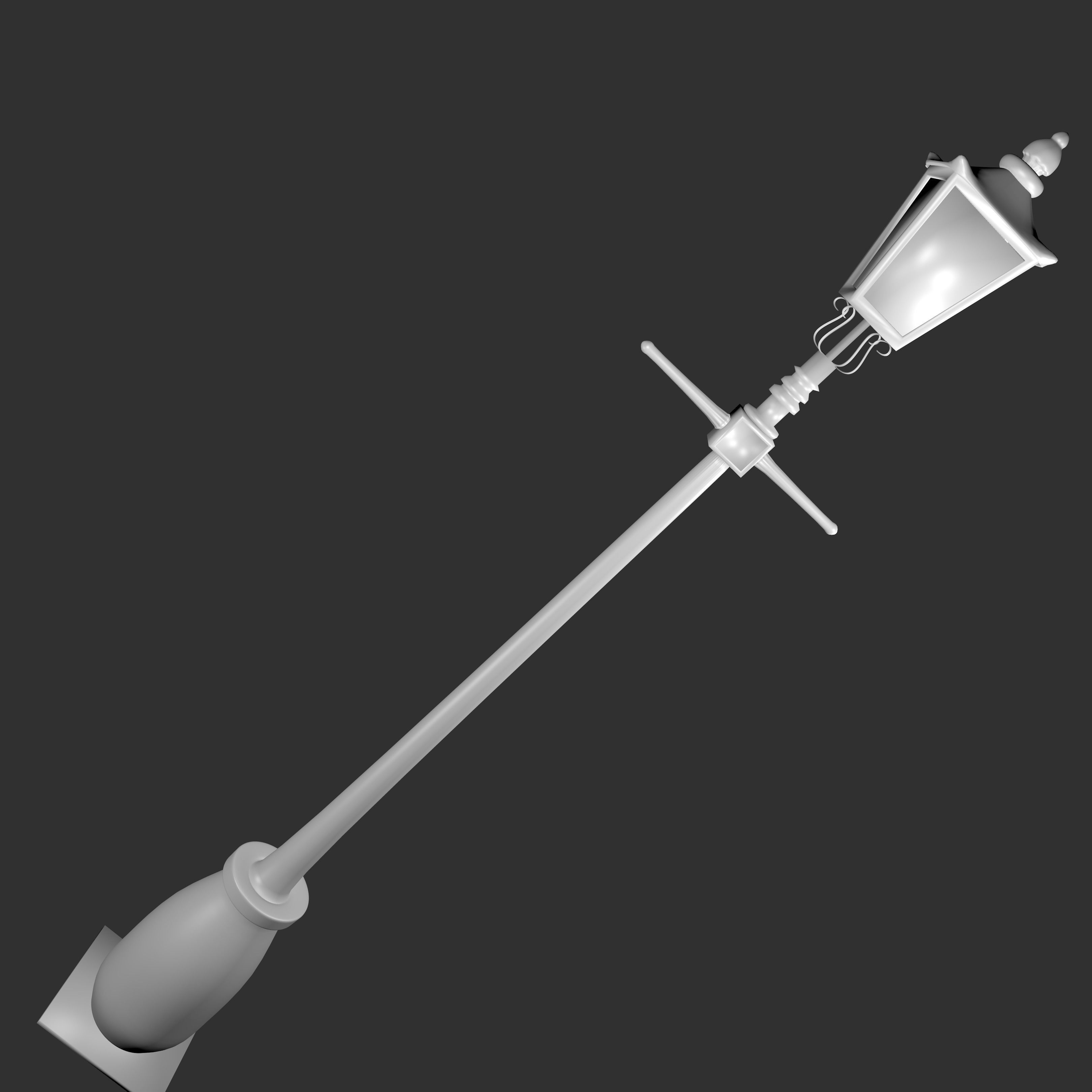 Victorian street light 3D model_11