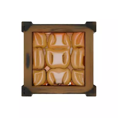 Rustic Wooden Fruit Crate With Fresh Oranges Low-poly 3D model 5
