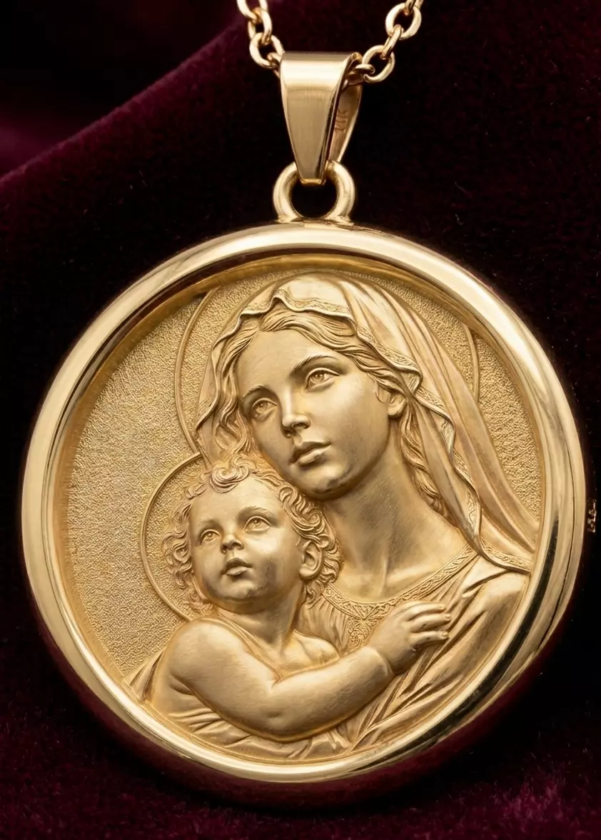 Virgin Mary holding the Jesus 3D print model