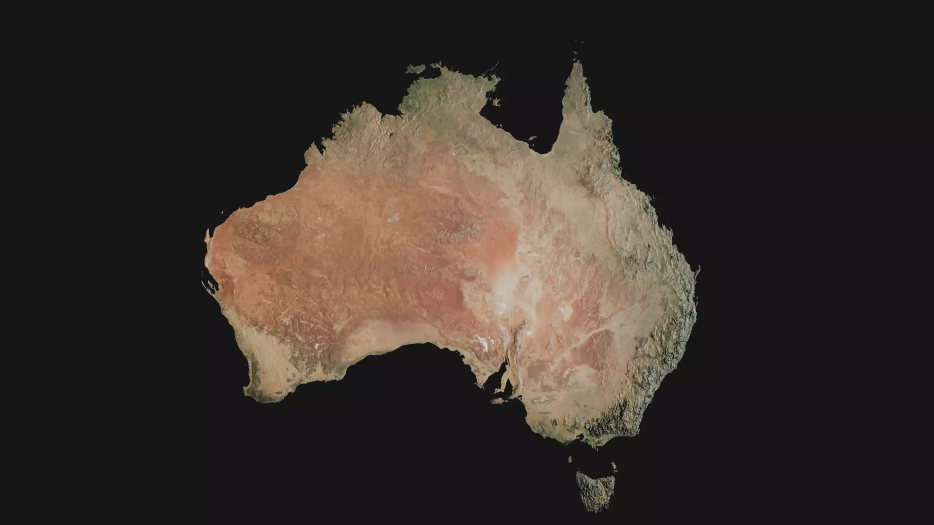 Australia - Minimized warping Low-poly 3D model