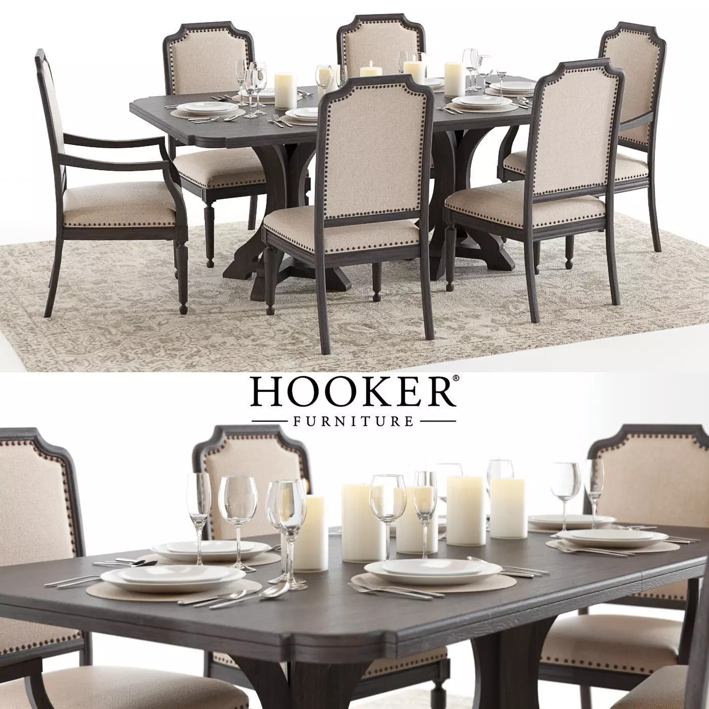 Hooker Corsica Dining Set 3D model_0
