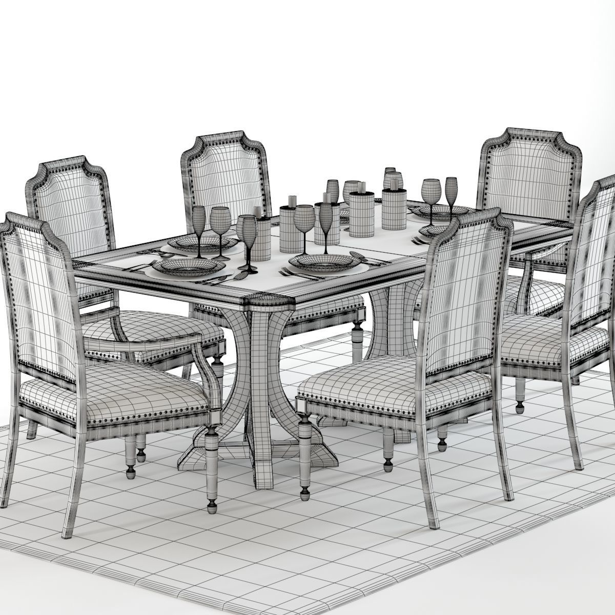Hooker Corsica Dining Set 3D model_4