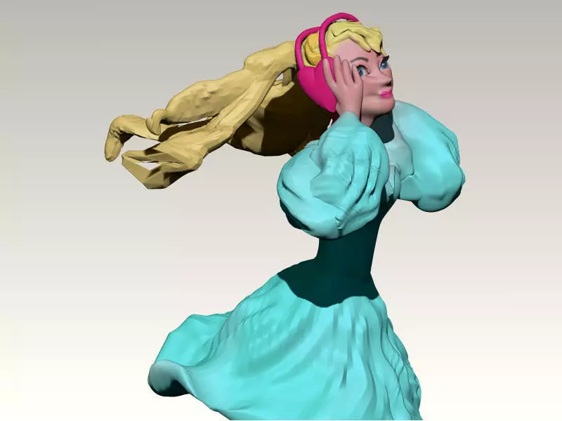 girl music 3D print model_0