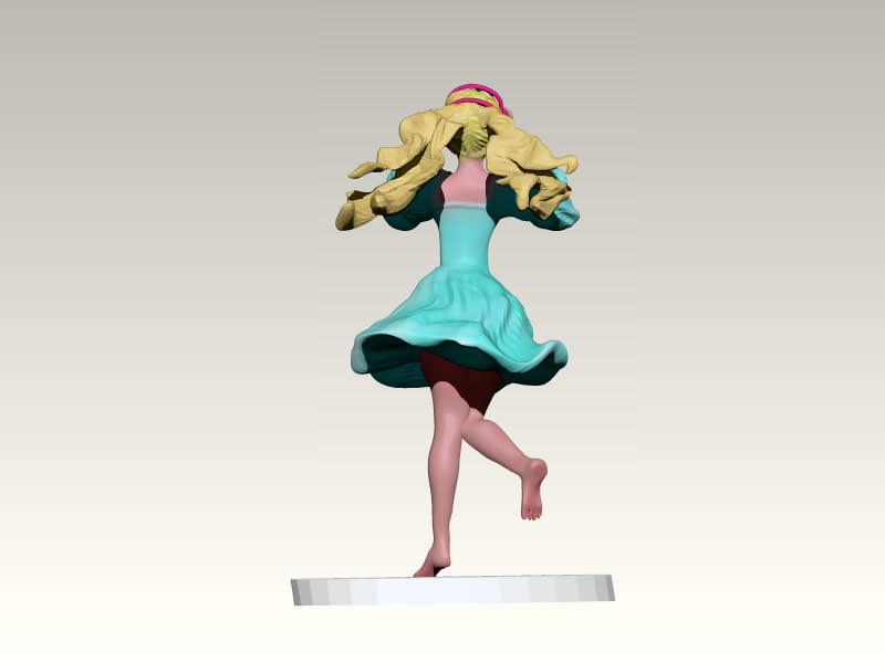 girl music 3D print model_4