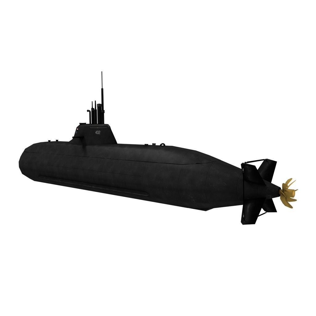 Submarine Changbogo Class KRI Nagapasa 402 Low-poly 3D model_3