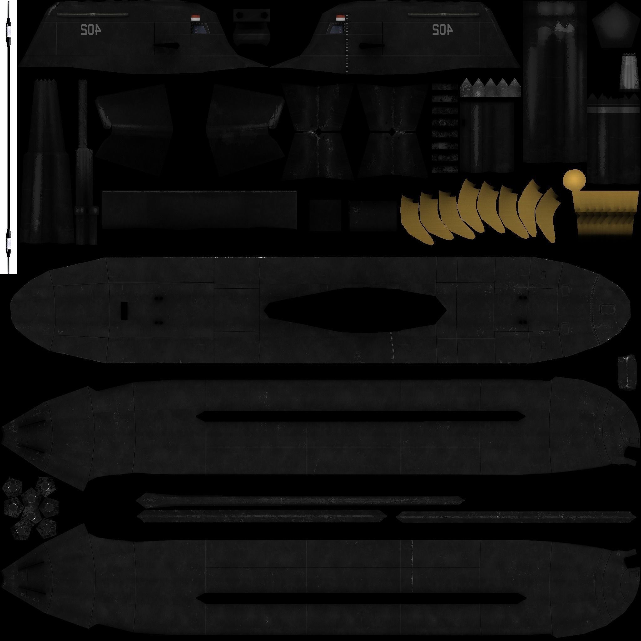 Submarine Changbogo Class KRI Nagapasa 402 Low-poly 3D model_10