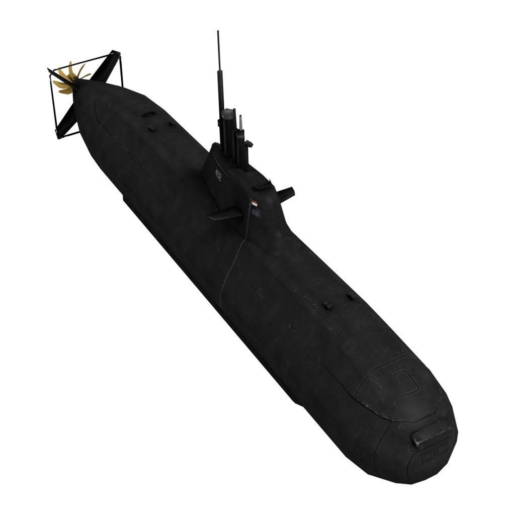 Submarine Changbogo Class KRI Nagapasa 402 Low-poly 3D model_6