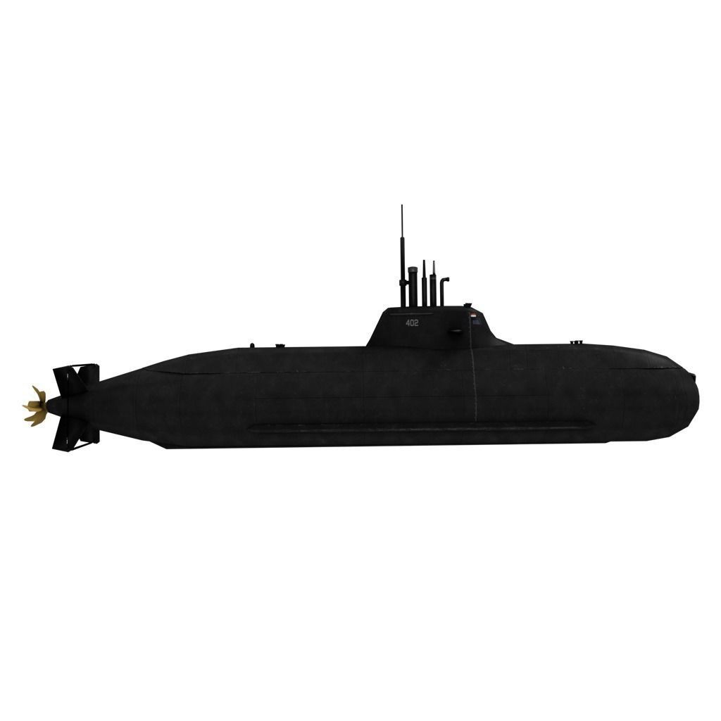 Submarine Changbogo Class KRI Nagapasa 402 Low-poly 3D model_8