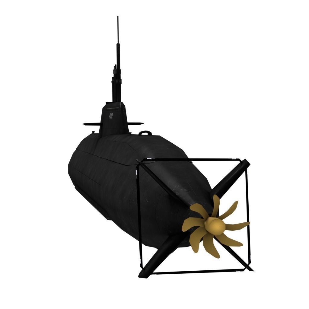 Submarine Changbogo Class KRI Nagapasa 402 Low-poly 3D model_4