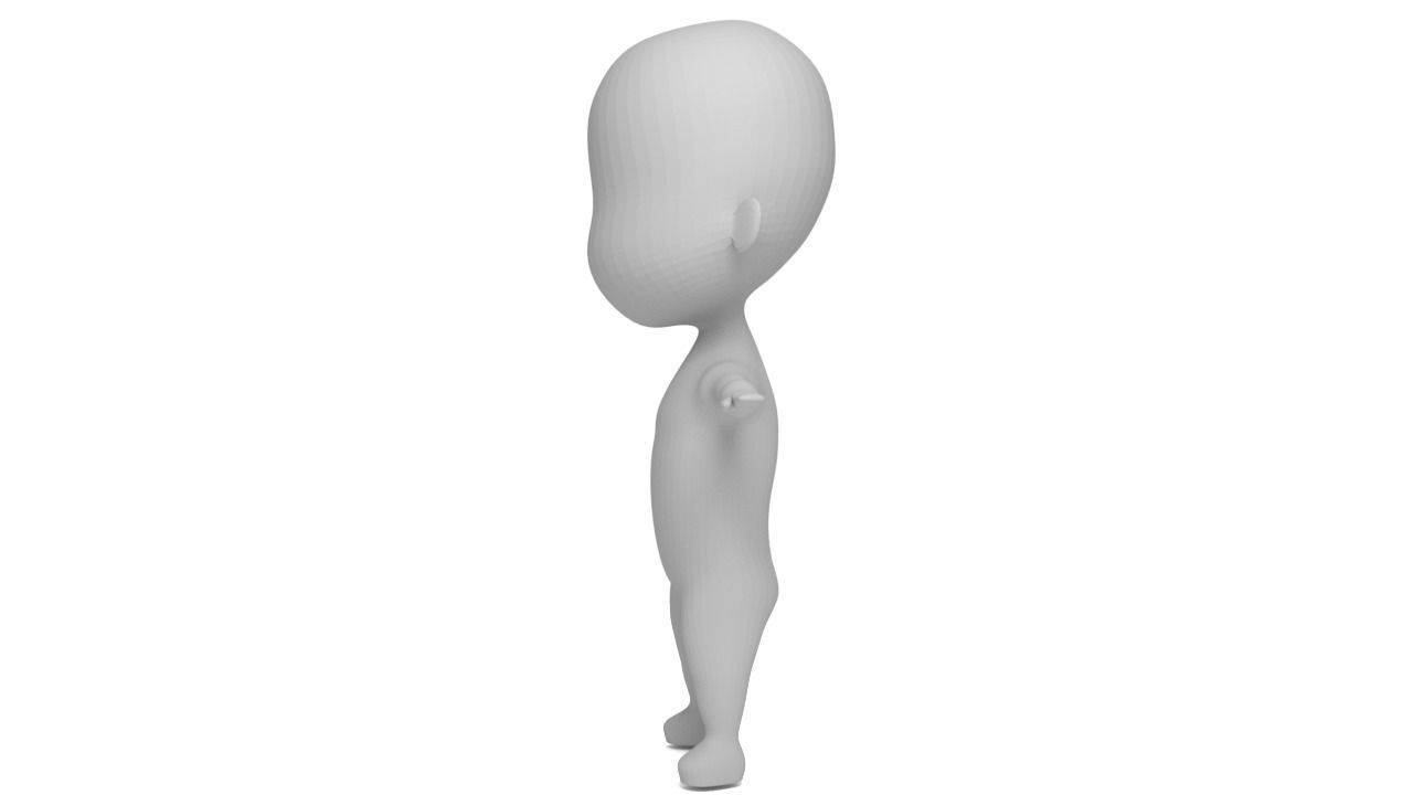 Chibi Male Base Mesh Low-poly 3D model_2