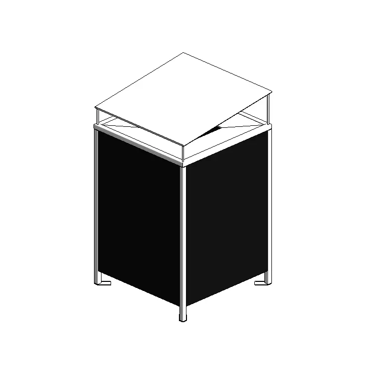 Angled Roof Waste Bin 3D model