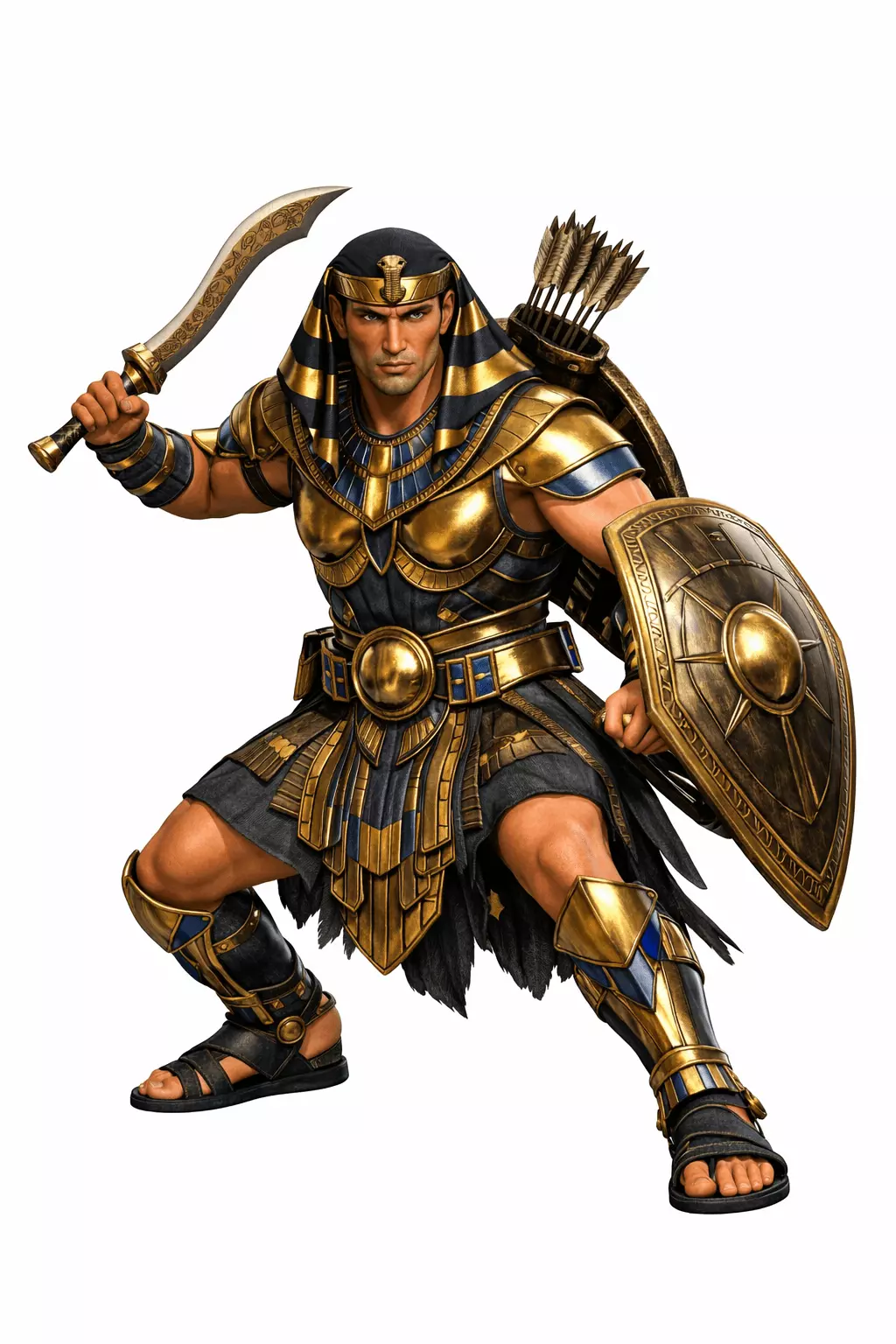 Egyptian Pharaoh Warrior 3D Print Coin and Medal 3D print model