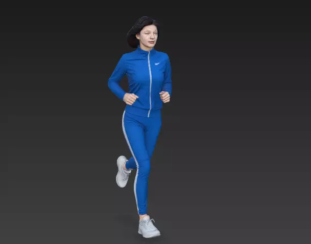 Exercise and fitness A woman running for fitness 3D model