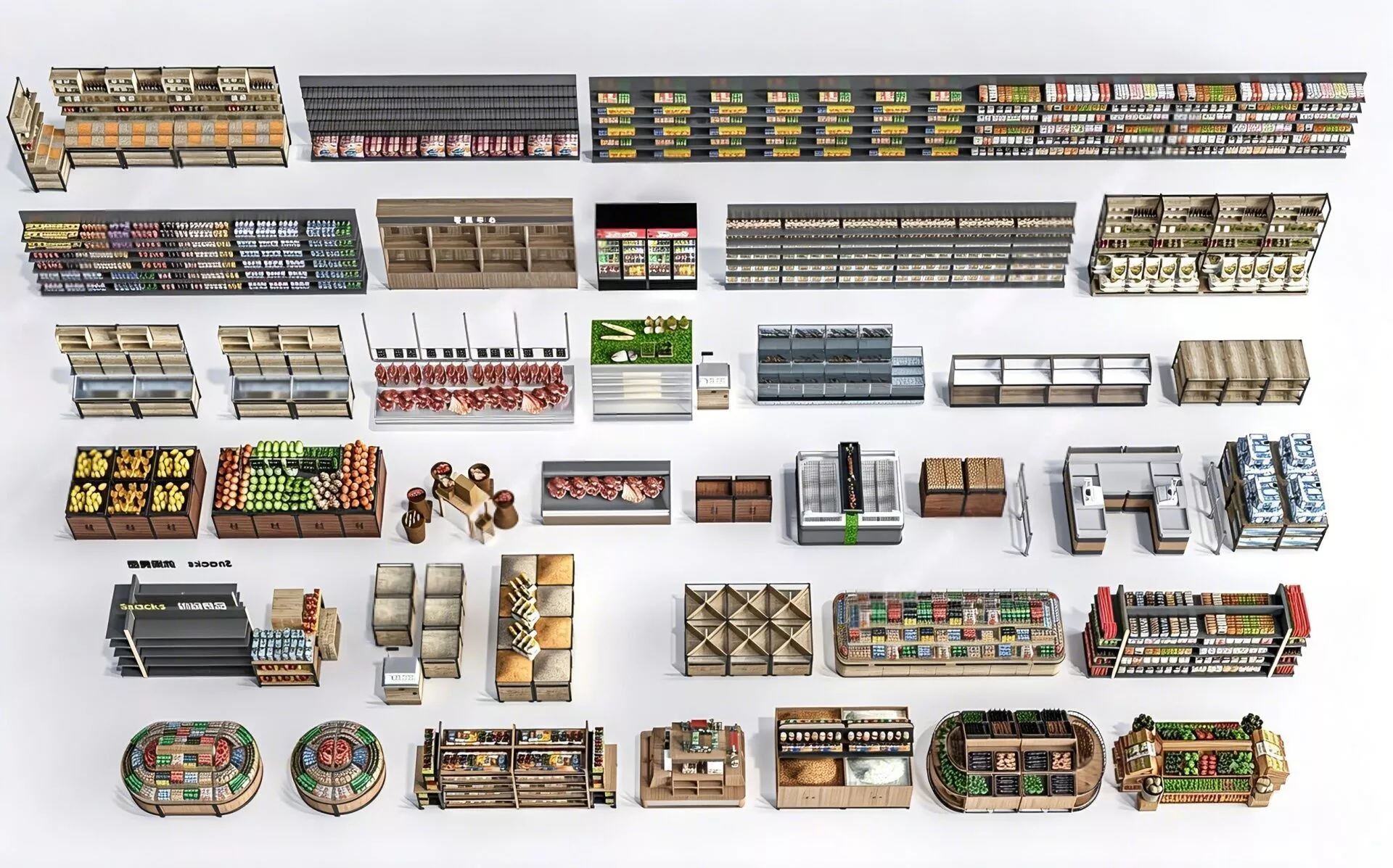 supermarket shelf 3D model