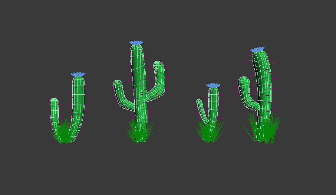 Toon Cactus 3D model_3