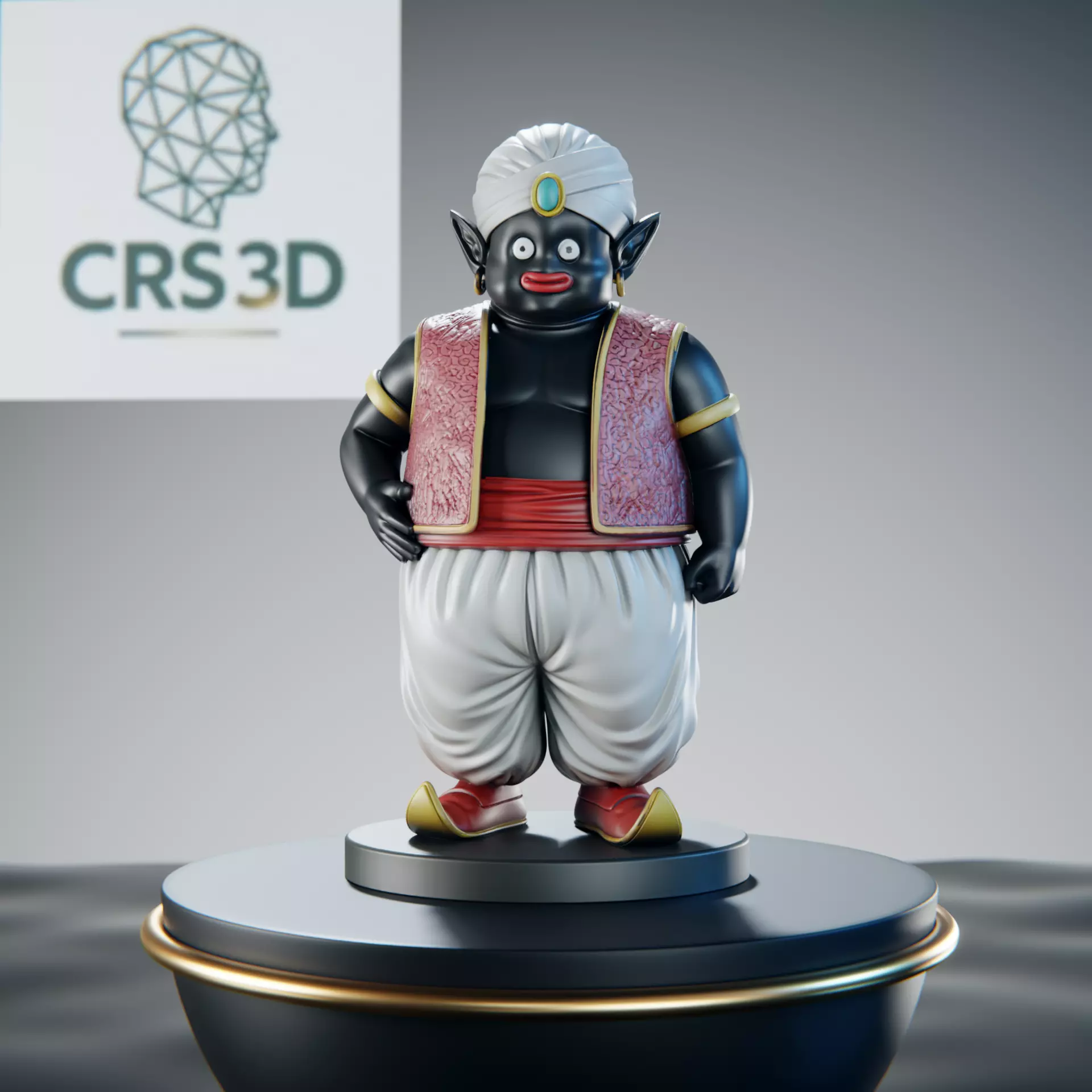 Mr Popo Dragon Ball Statue - Sacred Lookout Guardian 3D print model