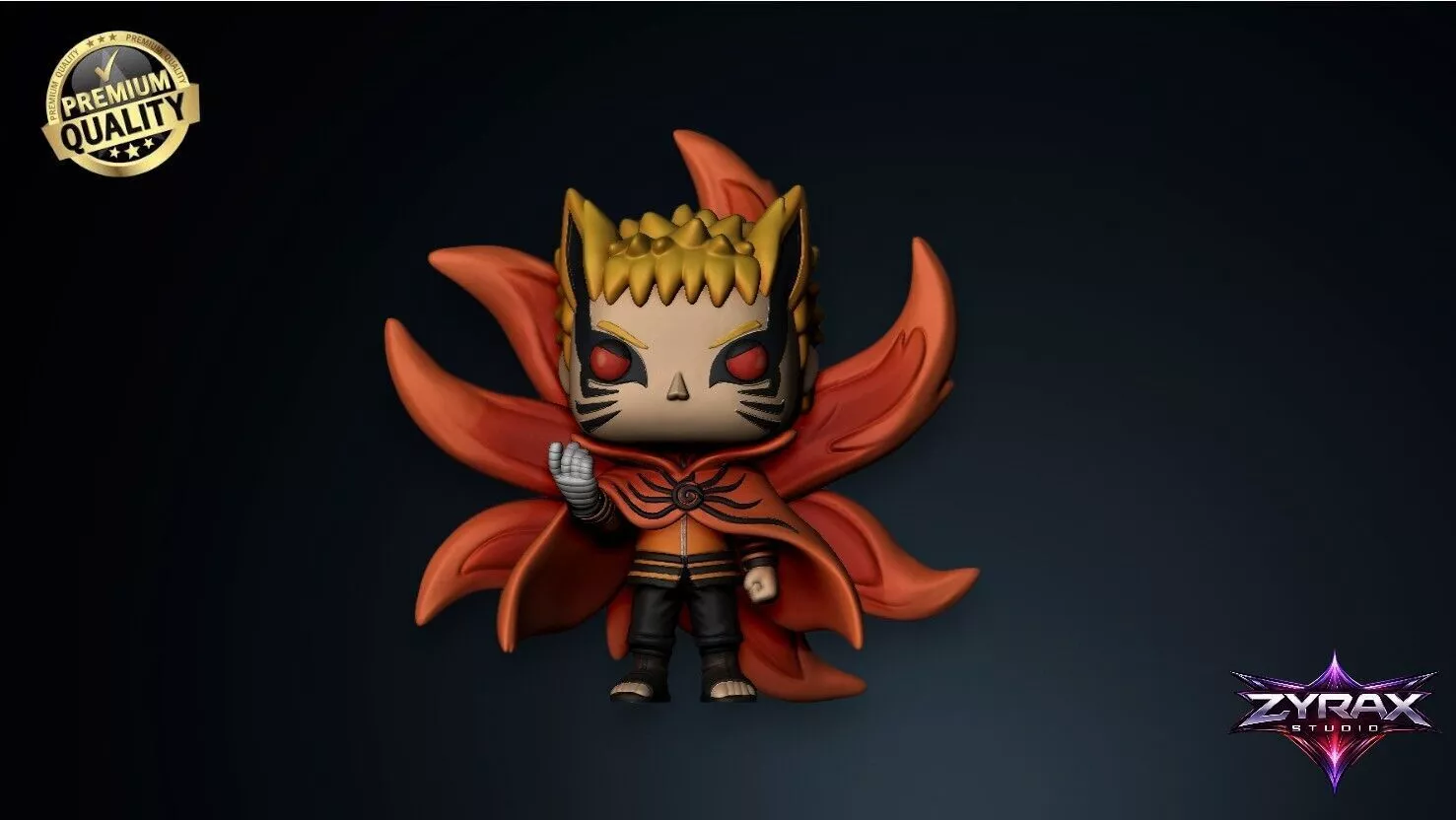 Naruto Baryon Mode Funko Style STL Anime 3D Print Figure 3D print model