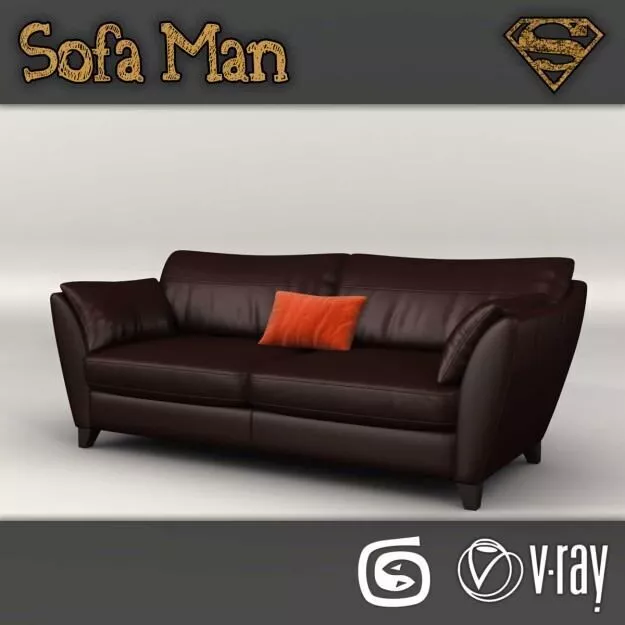 Delaware Sofa Low-poly 3D model