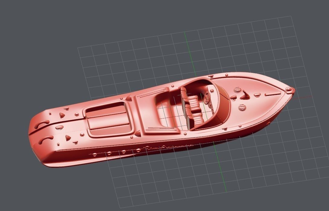 Printable Riva Aquarama - 3 Parts  3D print model_13