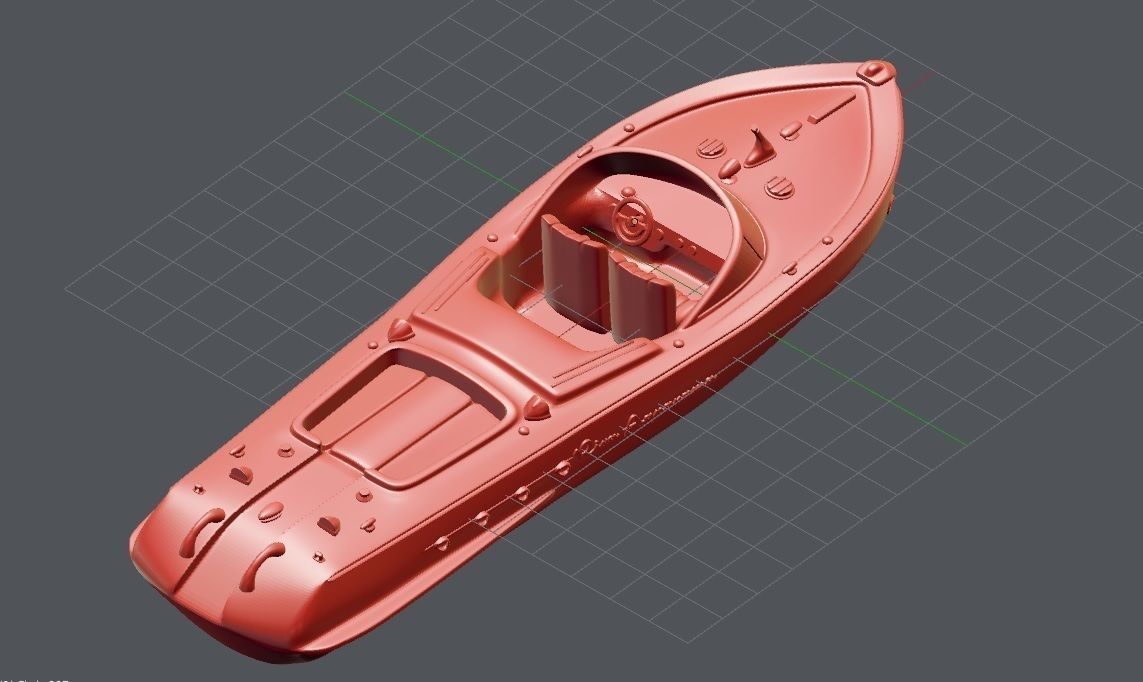 Printable Riva Aquarama - 3 Parts  3D print model_9