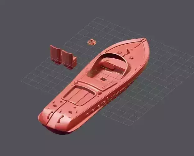 Printable Riva Aquarama - 3 Parts  3D print model