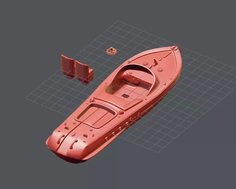 Printable Riva Aquarama - 3 Parts  3D print model_0