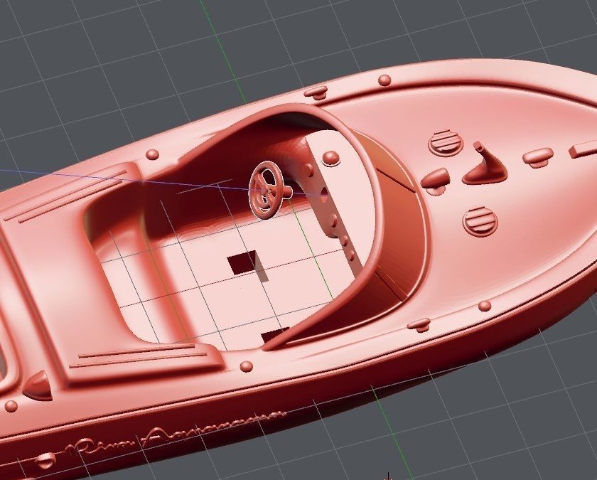 Printable Riva Aquarama - 3 Parts  3D print model_14